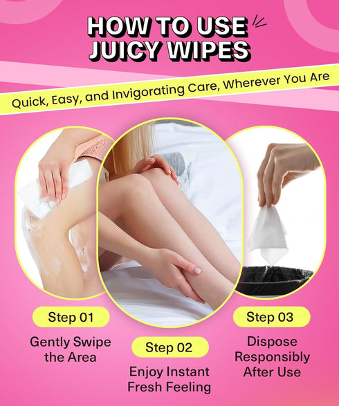 TASTE THE SWEET SPOT 10ct, 3-Pack SWEET SPOT Flushable Feminine Wipes for Odor Control, pH Balance - Paraben-Free