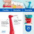 TEPE Interdental Brush Angle, Angled Dental Brush for Teeth Cleaning, Pack of 25, 0.5 mm, Red