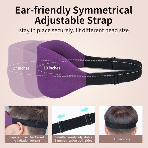 NEWVANGA 3D Sleep Mask for Back and Side Sleepers, Luxury Eye Mask to Block Out Light, Breathable Travel Cover Purple