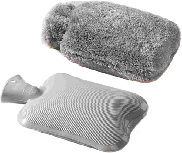 GUOSPIUS Hot BottleHot Water Bottle with Cover 2PCS Winter Plush Hot Water Bag