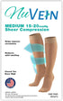 NuVein Sheer Compression Stockings, Women's Medium, 15-20 mmHg Support, Closed Toe, Knee High, Black