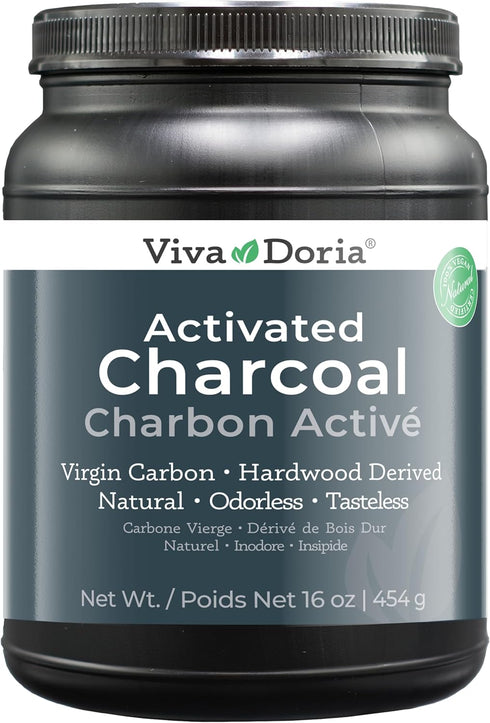 Viva Doria Virgin Activated Charcoal Powder, Food Grade, Hardwood Derived, 16 Oz (1 Pound)