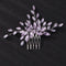 Women Dainty Simple Full Rhinestones Hair Comb, Luxurious Bridal Side Hair Accessories (Light Purple)