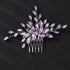 Women Dainty Simple Full Rhinestones Hair Comb, Luxurious Bridal Side Hair Accessories (Light Purple)