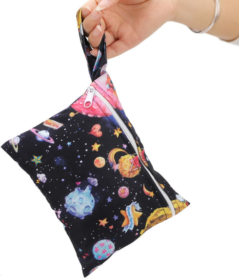 Reusable Menstrual Pads (7 in 1, 10in*7in), PHOGARY Bamboo Cloth Pad for Heavy Flow with Wet Bag, Washable Overnight