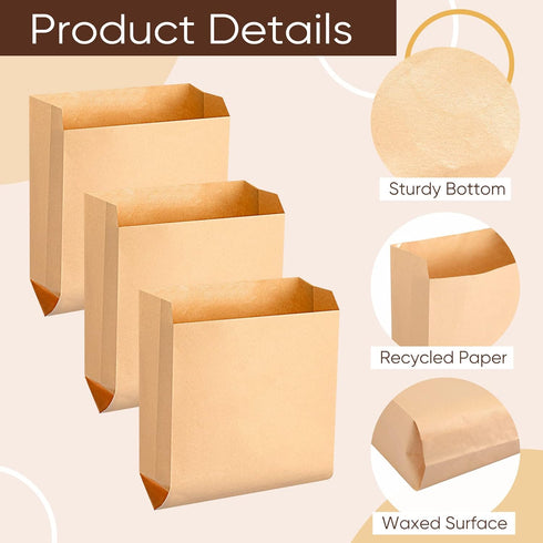 Thenshop Waxed Kraft Feminine Hygiene Liner Bag | 200 Pcs | 7.5 x 10" | Personal Dispensers | Sanitary Napkin Disposal