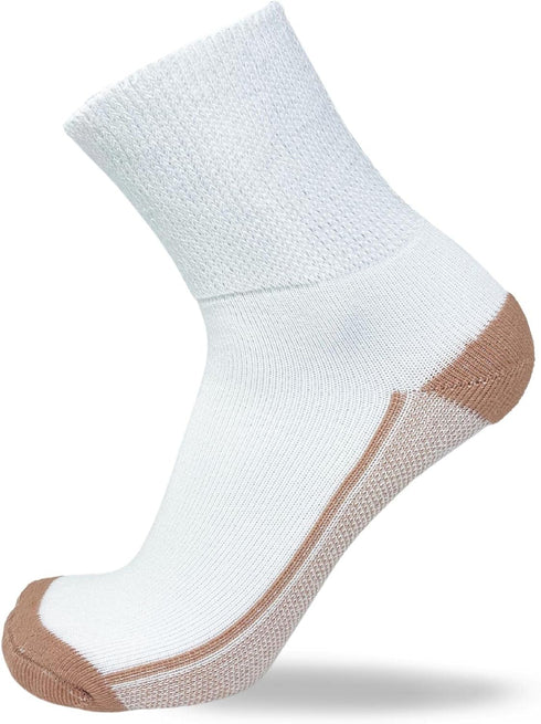 Pure Athlete Non Binding Diabetic Socks - Copper Neuropathy Socks for Swollen Feet Relief