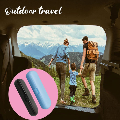 2 Pcs Electric Toothbrush Travel Case, Portable Holder for Electric Toothbrush Set (Blue and Black)