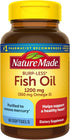 Nature Made Burp-Less Fish Oil 1200 mg, 60 Softgels for Heart Health (Pack of 3)