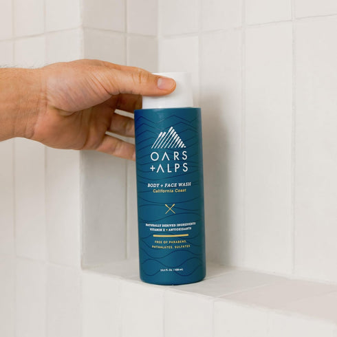Oars + Alps Men's Body and Face Wash Moisturizing, Vitamin E & Antioxidants, Sulfate Free, California Coast, 1 Pack