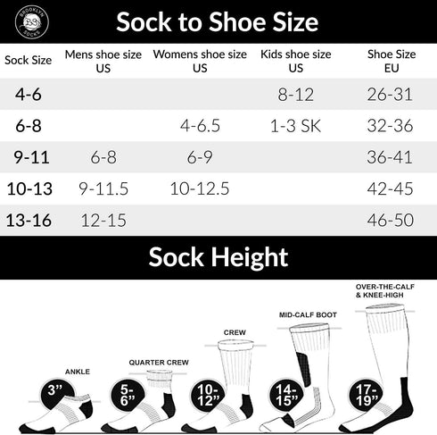 Multipack Brooklyn Socks Non-Skid Cotton Diabetic Neuropathy Crew Socks, Non-Binding Traction Control
