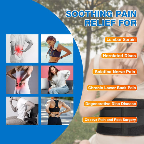 ARRIS Gel Ice Pack for Back - Flexible Hot Cold Therapy Wrap with Support Belt for Pain Relief