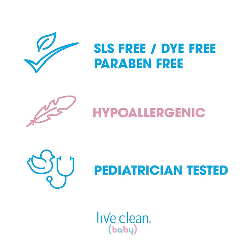 Live Clean Baby TEARLESS SHAMPOO & WASH | Organic Eco Friendly | 750 ml (25 fl oz)
