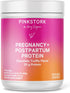 Pink Stork Pregnancy and Breastfeeding Protein Powder - 20 g Chocolate Whey and Collagen Protein - 15 Servings for