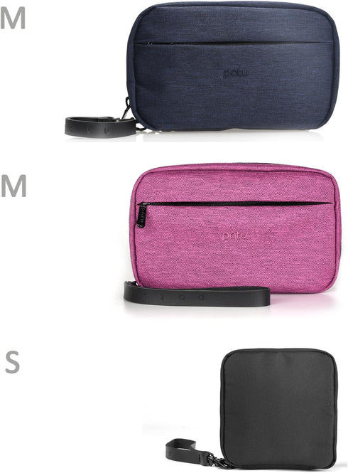 patu Handy Beauty Stuff Carry Case, Makeup Cosmetic Bag, Women Facial Cleanser Skincare Kit Pouch, Indigo