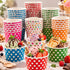 Worlds 8oz 50 pack Paper Ice Cream Cups Polka Dot Paper Yogurt Cups Mix