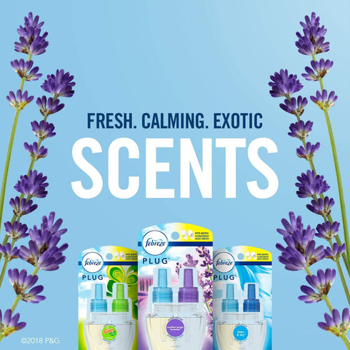 Pack 4 Febreze Plug In Air Freshener Fade Defy Plugs, Scented Oil Warmer