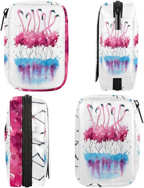 QsirBC 7 Watercolor Flamingo Daily Pill Organizer Travel Medicine Container Holder Bag Weekly Pills Case Box Day