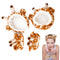 4Pcs Makeup Headband with Absorbent Wristband - Cute Giraffe Skincare Hair Bands for Face Wash