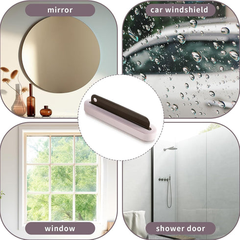 Small Squeegee: Mini Soft Window Scrubber, 2 in 1 Glass Cleaning Squeegee for Kitchen, Car, and Bathroom