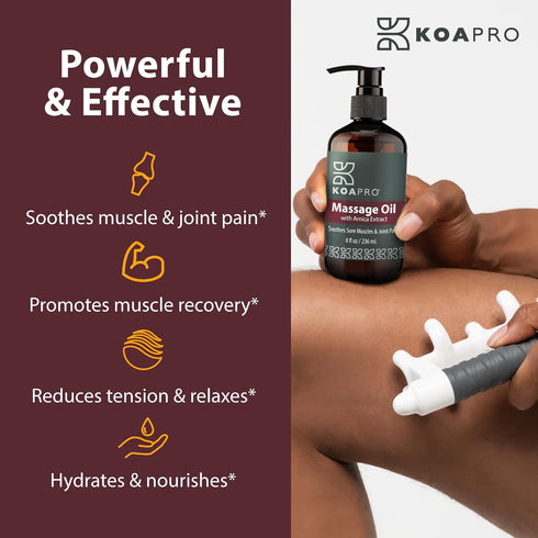 KOAPRO Massage Oil for Massage Therapy, Arnica Massage Oil for Pain Relief, Premium Body Massager Oil, 8 Fl Oz