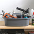 Gray Plastic Cleaning Caddy Organizer with Handle, 2 Pack for Cleaning Supplies and Tool Storage Tote