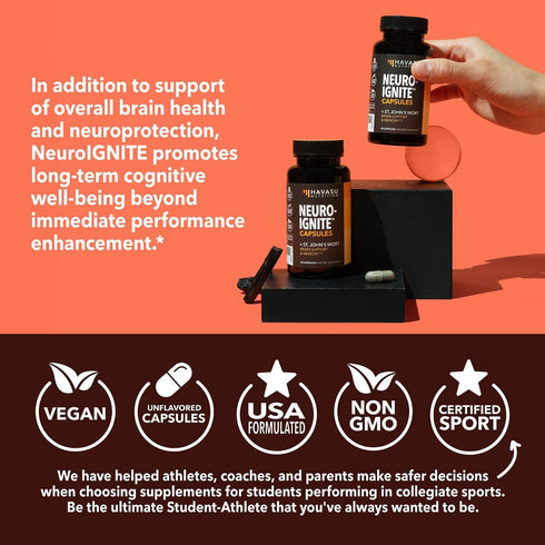 NeuroIgnite Brain Supplements 1 Month Supply for Memory and Focus Support with St Johns Wort & Ginkgo Biloba Nootropics
