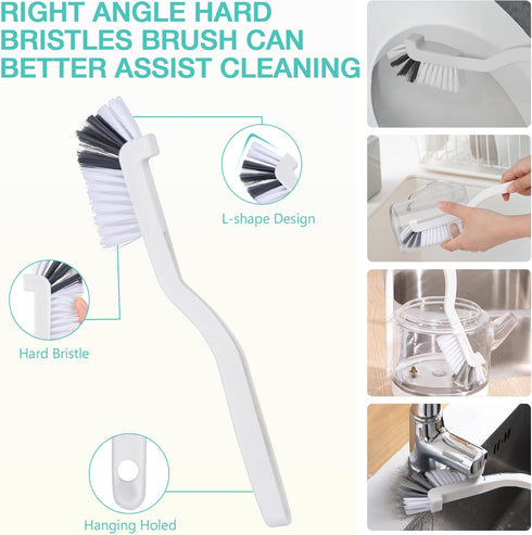 Harkta 12Pcs Set,Hard Crevice Cleaning Brush Bristle Cleaning Supplies for Deep Cleaning Gap,Home Essentials,Bathroom