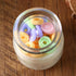 T-shin Jar,230G Pudding Cup Donut Shape Scented Candle Glass Perfume Floral Soy Wax Aesthetic Decorative Aroma Candle