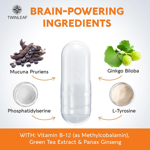 Dopamine Brain Support Supplement, 1000 mg Blend with Vitamin B12 and L-Tyrosine, 60 Capsules