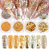 Holographic Glitter Sequins 3D Acrylic Nails Powder - Laser Dust Gold Silver Nail Art Supplies - 8 Boxes