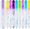 Mudder 8 Pack Glass Nail Files with Colorful Pattern Printed Cases, Crystal Fingernail Buffers for Professional