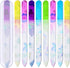 Mudder 8 Pack Glass Nail Files with Colorful Pattern Printed Cases, Crystal Fingernail Buffers for Professional