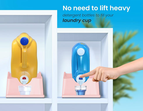 Skywin Laundry Soap Station, Detergent Cup Holder for Easy Pouring, Anti-Slip Rubber Feet, Rose
