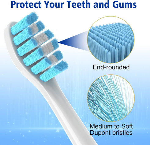 Replacement Toothbrush Heads for Philips Sonicare - Medium Soft, 8 Pack