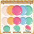 Zhehao 175 Set Pcs Candy Colors Party Supplies Colorful Disposable Tableware Kit with Plates, Cups, Napkins, Cutlery