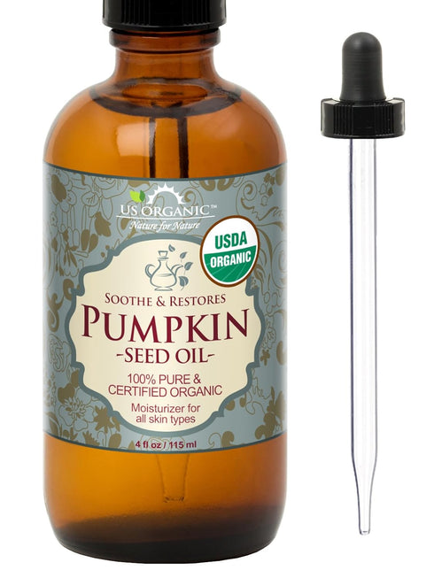 US Organic Pumpkin Seed Oil - USDA Certified Organic, 100% Pure & Natural, Cold Pressed Virgin in Amber Glass Bottle