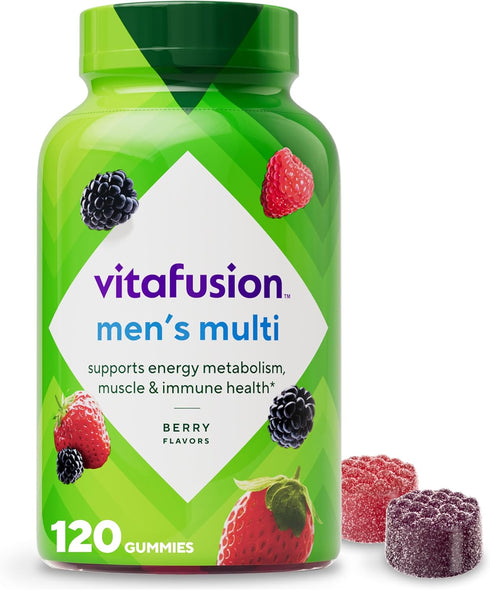vitafusion Adult Gummy Vitamin Supplement for Men, Berry Flavored, A, C, D,