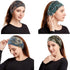 Wide Boho Headbands for Women - Fashion Knotted Headband Yoga Workout Hair Accessories 4 Pack