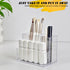 Cerpourt Clear Acrylic Makeup Brush Organizer,Multi-Purpose Cosmetic Brushes Storage Holder with 3 Slots,Pencil Pen Holder for Desk,Desk Organizer and Accessories for Vanity by Cerpourt