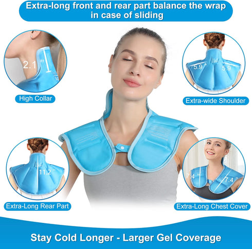 Relief Expert Ice Pack for Neck and Shoulders, Reusable Neck Ice Pack Wrap with Cold Compress for Recovery
