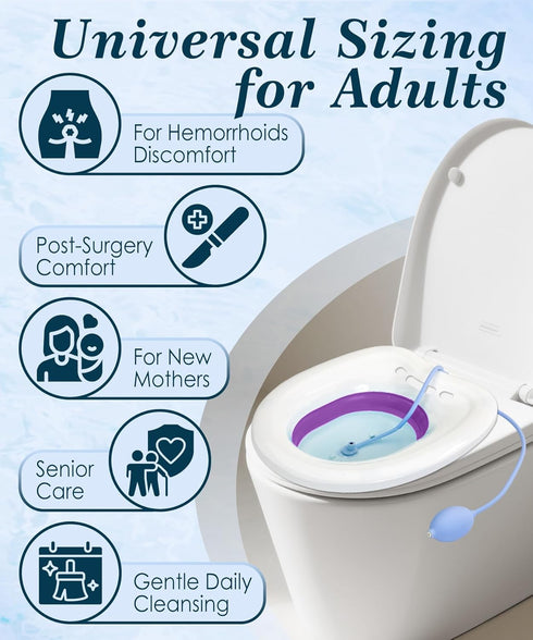 xemieau Sitz Bath, Sitz Bath for Toilet Seat, Postpartum Essentials and Hemorrhoids Care Kit - Yoni Steam Seat