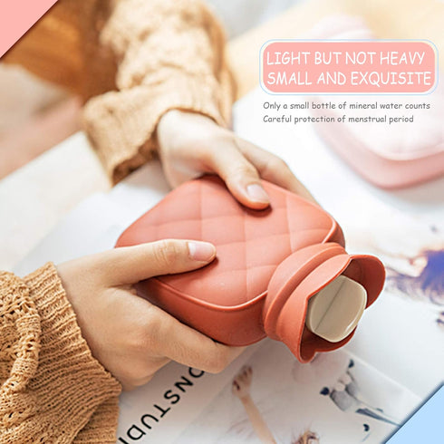 Redify Small Hot Water Bottle Bag for Hot & Cold Compress with Cover,Microwave Heating Soft Environment-Friendly