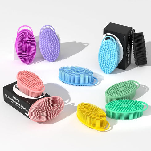 Metene 2 Pack Silicone Body Scrubber, Soft Exfoliating Body Scrubber for Shower and Bath Skincare Routine