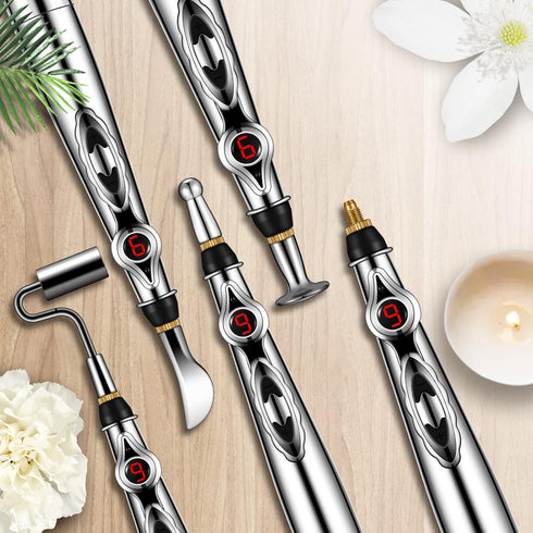 5-in-1 Massage Acupuncture Pen - Electronic Pain Relief Therapy, Meridian Energy Massager with Gel