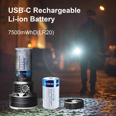 kunying 4 Pack 1.5V 7500mAh 4-in-1 Rechargeable D Batteries Lithium, Long Lasting High Capacity D Cell Batteries