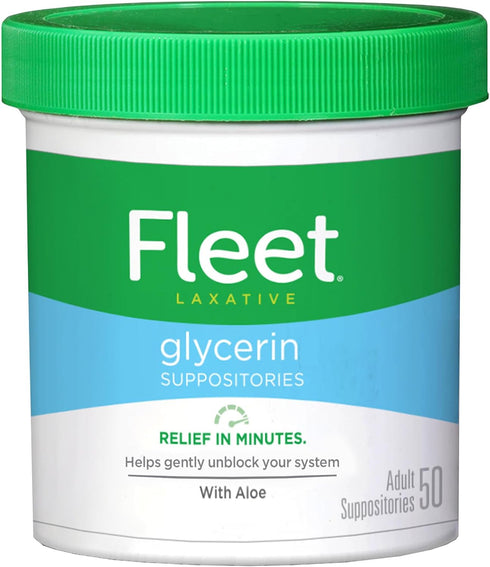 Fleet Laxative Glycerin Suppositories for Adult Constipation, 50 Count