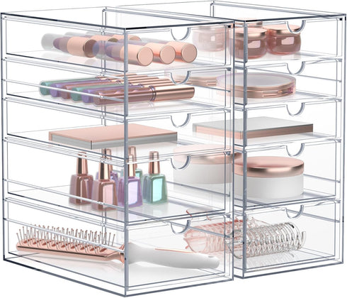 Sorbus Makeup Organizer with 10 Drawers, Acrylic Drawer Organizer for Makeup, Office, Art Supplies, Jewelry