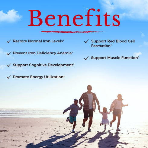 Vitalitown Iron 65 mg, Carbonyl Iron with 250 mg Vitamin C for Enhanced Absorption, Blood Builder & Energy Support - 60
