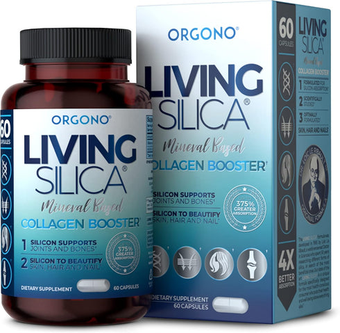 Living Silica Collagen Booster Capsules - Ultra High Absorption for Healthy Collagen, Joint Support, Glowing Skin